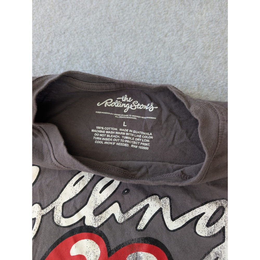 Rolling Stones Leopard Tongue Graphic T-Shirt Gray Large Rock Band Tee - Picture 3 of 5